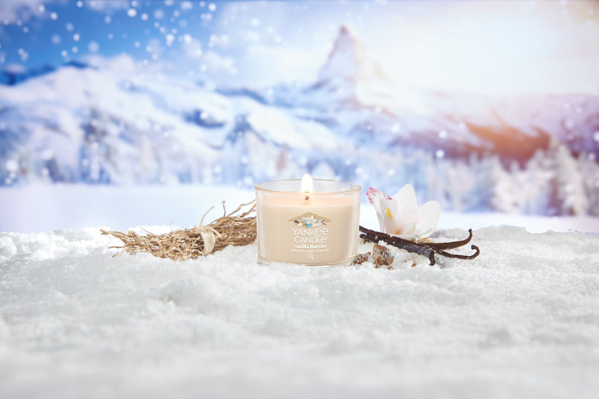 Yankee Candle Duftkerze – Vanilla Flurries – Ø 5,4 × 4,5 cm – ca. 7–10 h
