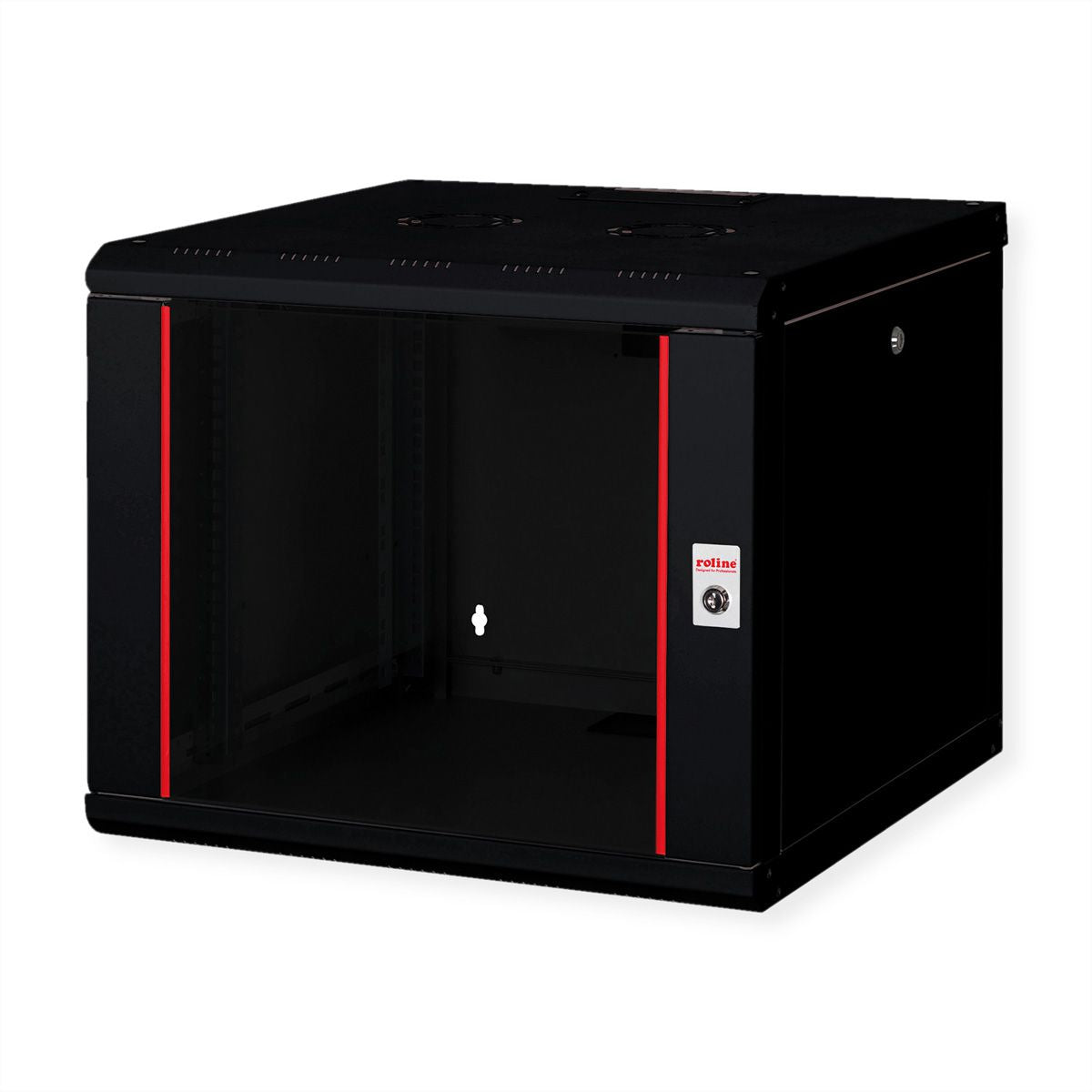 ROLINE Pro – 19" Wandverteiler 9U, IP20, abschliessbar, 600 × 600 × 505 mm, schwarz, Stahl