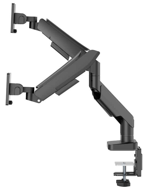 LC-Power LC-EQ-A34B-D – Tischhalterung, Dual, Tischklemme – bis 34", VESA 75 × 75/100 × 100 mm, 20 kg