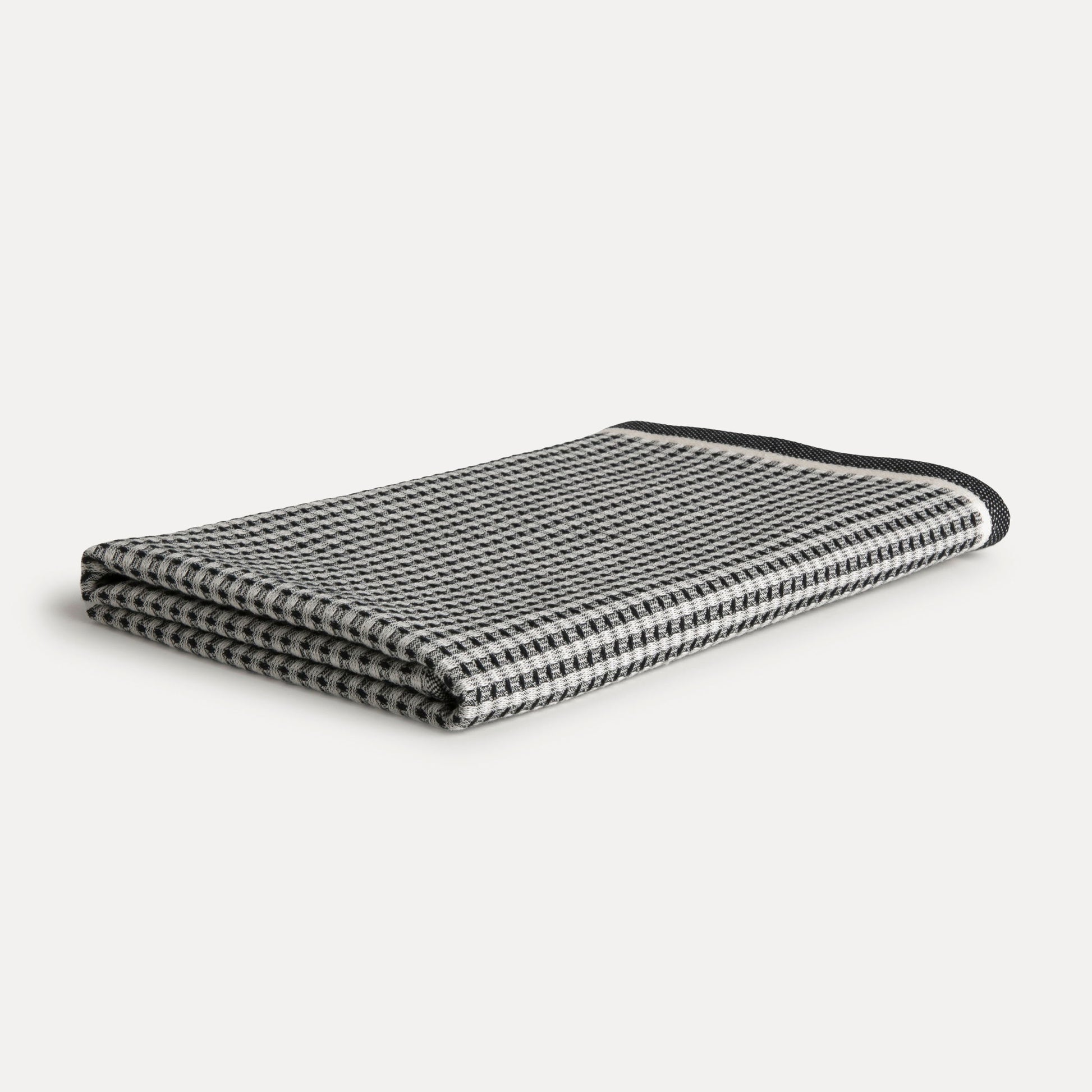 MÖVE Duschtuch New Heritage Waffel – 75 × 160 cm, Schwarz/Natur, Baumwolle, 260 g/m², OEKO-TEX
