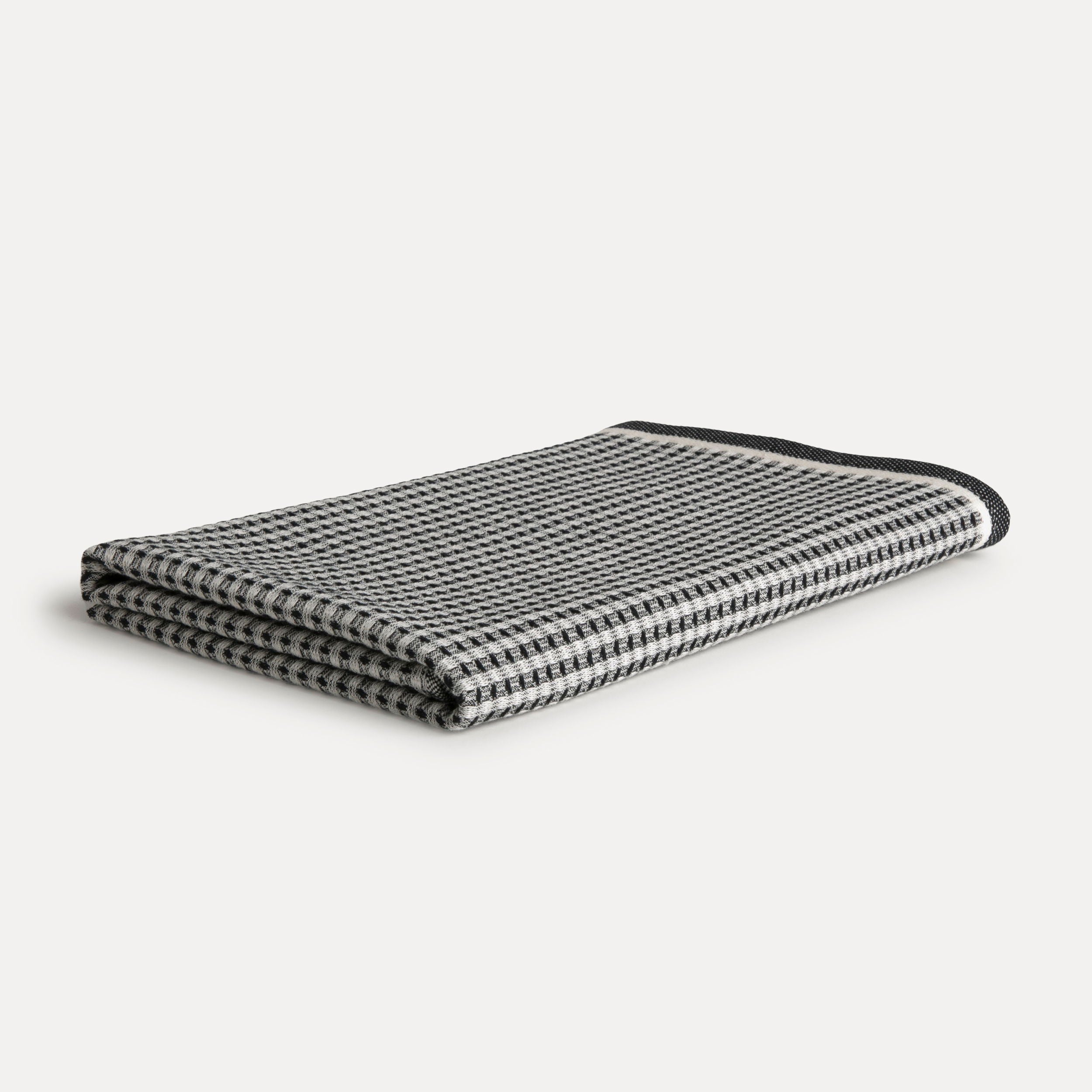 MÖVE Duschtuch New Heritage Waffel – 75 × 160 cm, Schwarz/Natur, Baumwolle, 260 g/m², OEKO-TEX