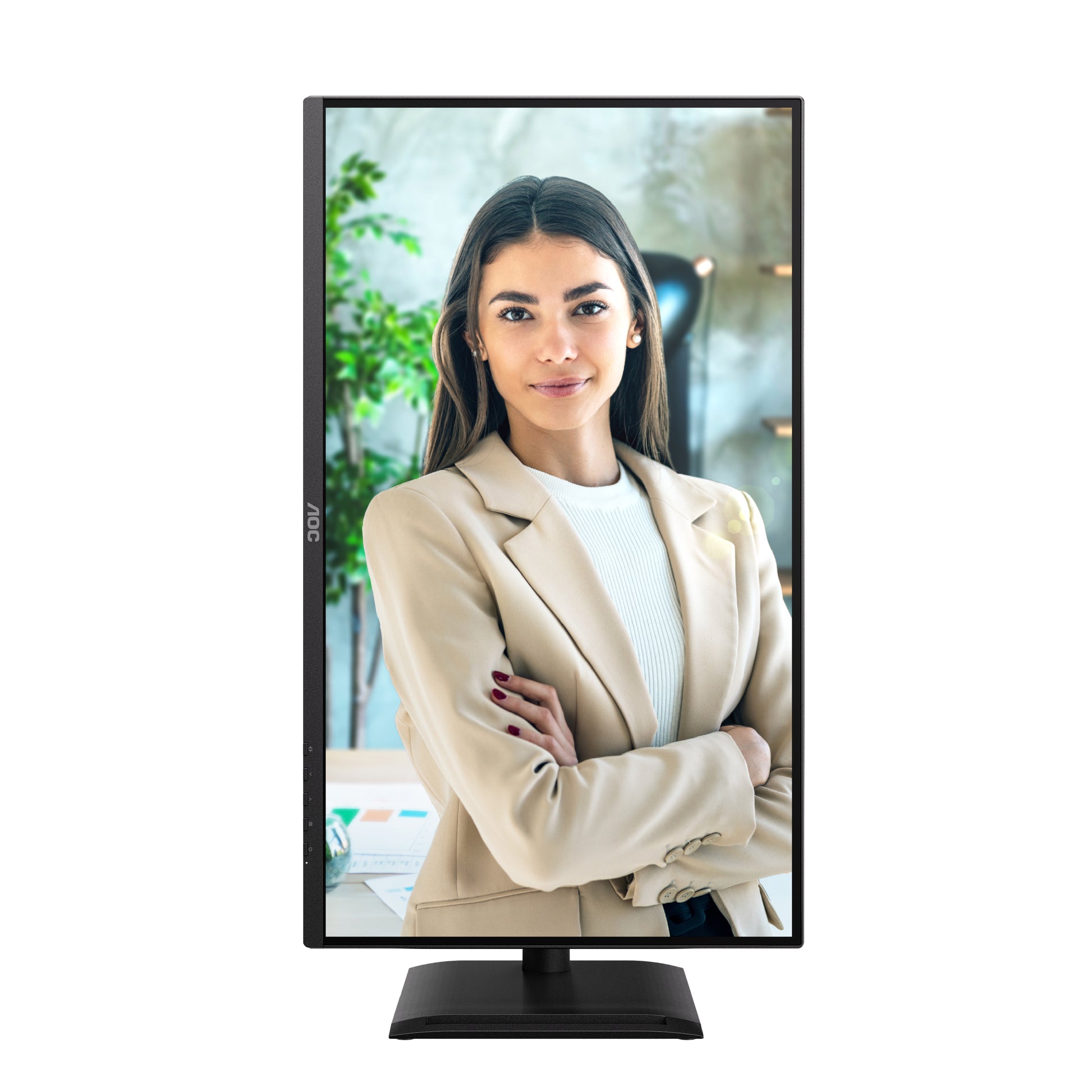 AOC Q27P4U – Monitor, 27", 2560 × 1440 (WQHD), IPS, 120 Hz, 350 cd/m², USB-Hub, Adaptive Sync, Schwarz