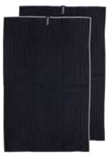 Ladelle Küchentuch Mega Waffle – schwarz – 45 × 70 cm – Polyamid, Polyester – 2er-Set