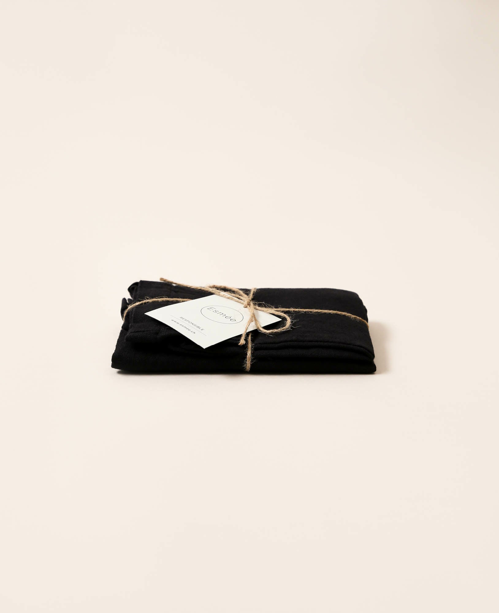 Esmée Stofftasche, Baumwolle/Leinen, Schwarz, 470×400×50 mm, Lange Henkel
