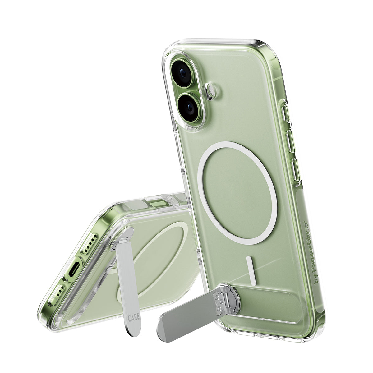 PanzerGlass Backcover CARE – für Apple iPhone 17 – transparent – MagSafe-kompatibel, mit Kickstand