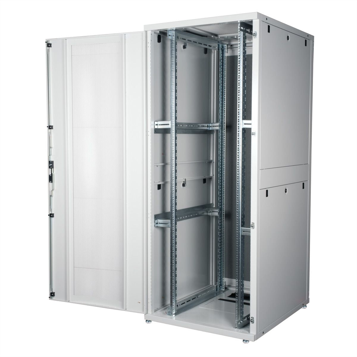ROLINE Pro – 19" Netzwerkschrank 42U, IP20, abschliessbar, 800 × 1000 × 1970 mm, lichtgrau, Stahl
