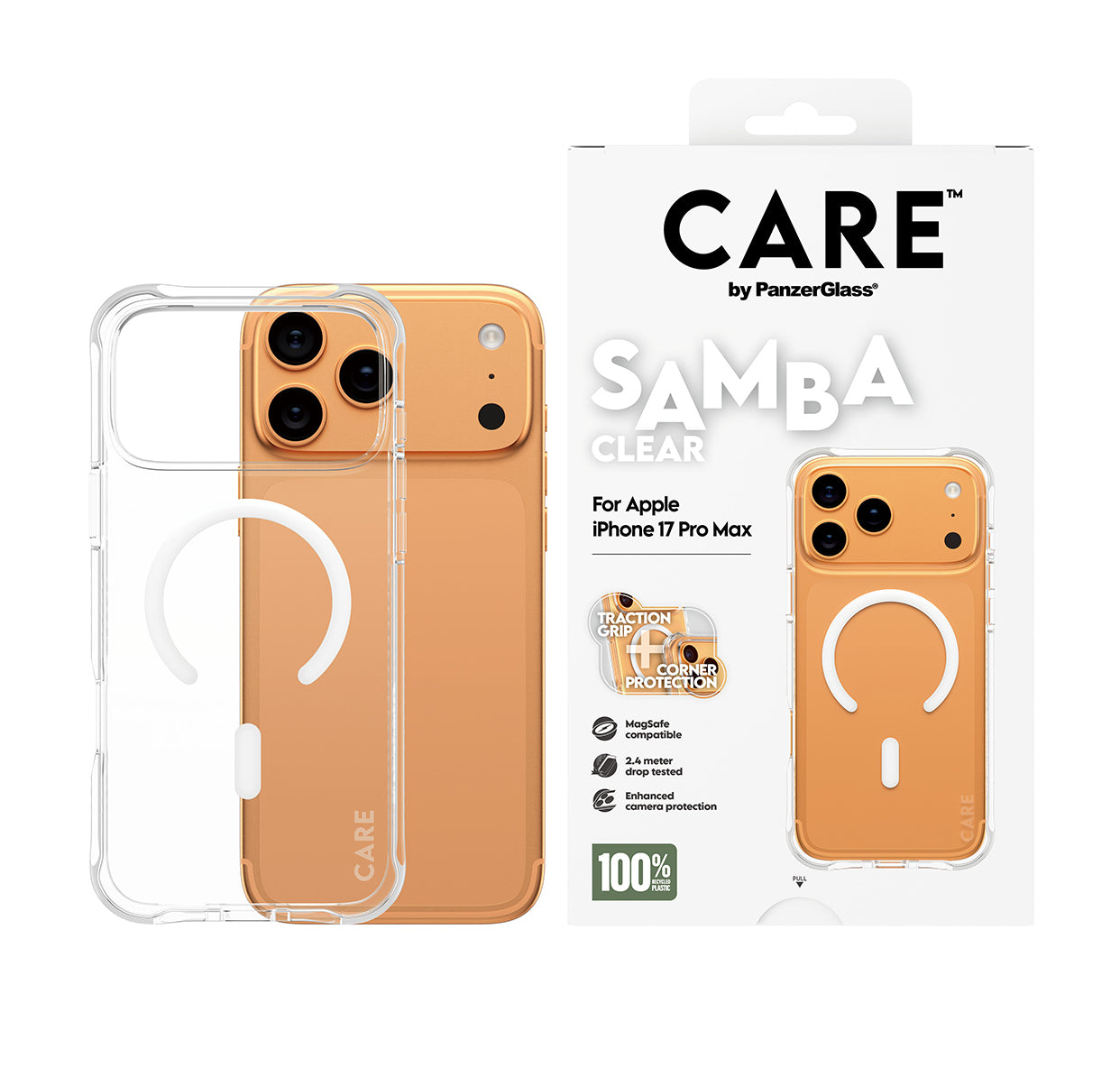 PanzerGlass Backcover Fashionable Case Samba – für Apple iPhone 17 Pro Max – transparent – MagSafe kompatibel