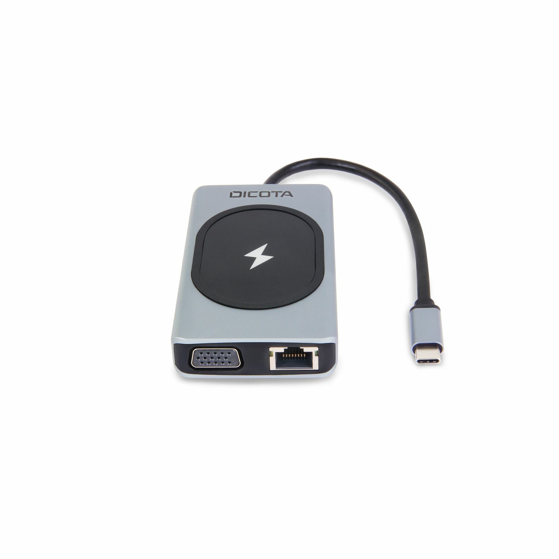DICOTA D32059 Multiport-Adapter – USB-C, 1× HDMI, 1× VGA, 3× USB-A, 100 W PD, GbE, SD/microSD, für Windows/Mac