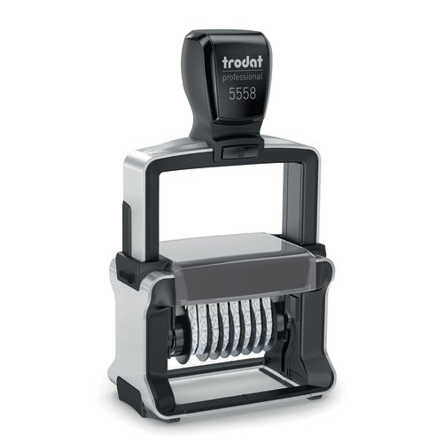 Trodat Motivstempel Professional 4.0 – Motiv: Zahlen, selbstfärbend, Metall, 40 × 4 mm