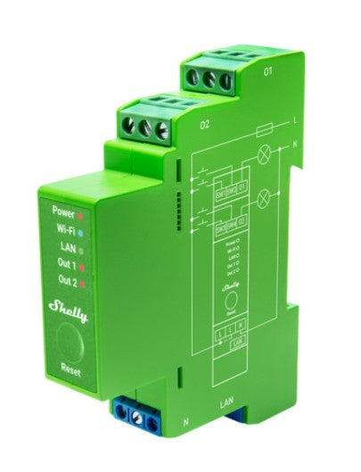 Shelly Dimmaktor Pro 2PM – Zubehör – WLAN, LAN, Bluetooth