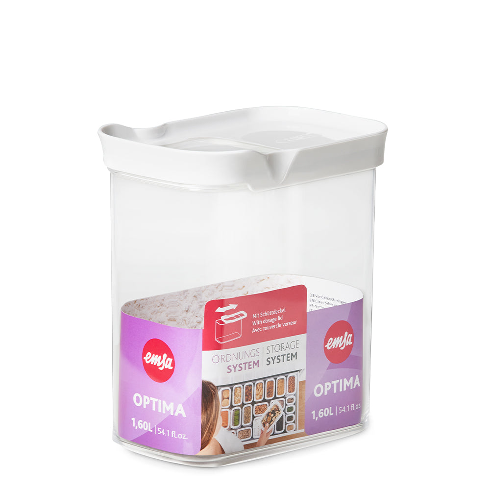 EMSA Optima – Vorratsdose 1,6 l, 16 × 9,9 × 18,1 cm, transparent