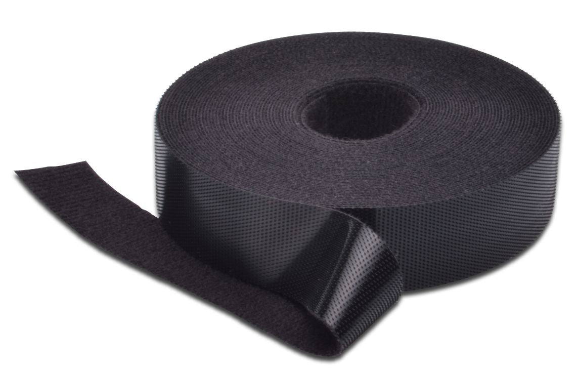 Microconnect Klettband, 20 mm × 10 m – schwarz