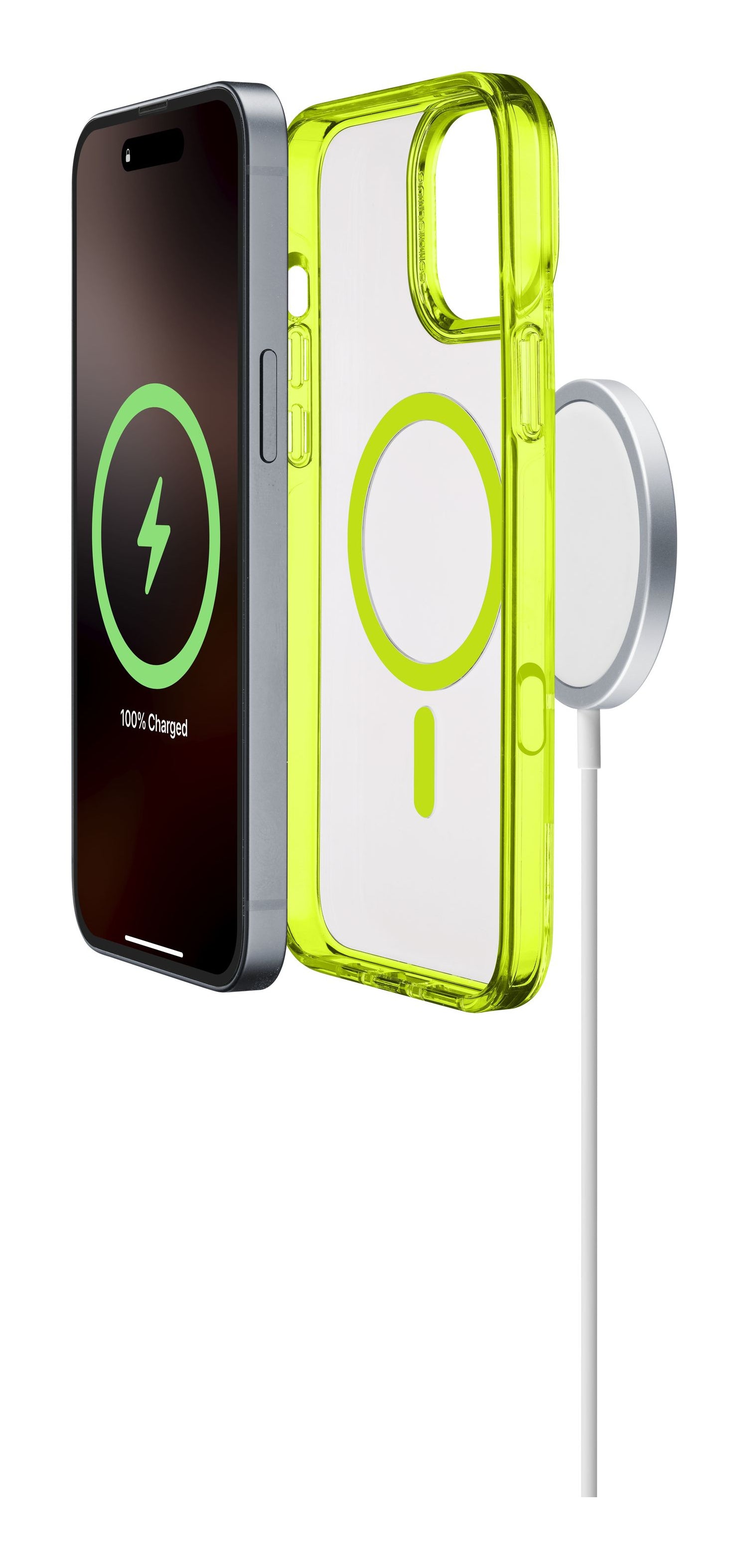 Cellularline Iconic Backcover – für Apple iPhone 16 Pro, MagSafe, Kunststoff, Limette