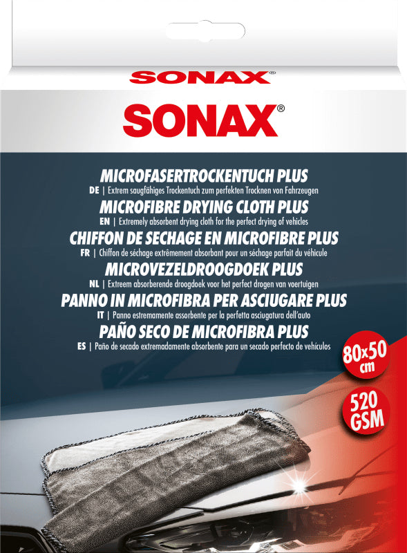 Sonax Mikrofasertuch Trocken Tuch Plus – schwarz – 80 × 50 cm – 1 Stk.