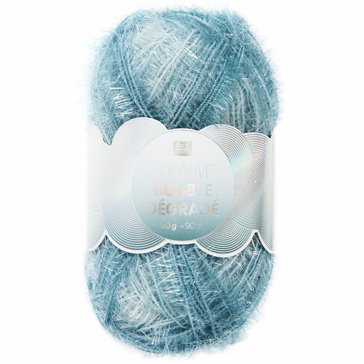 Rico Design Creative Bubble Dégradé Garn Aqua – 50 g, 90 m, 100% Polyester, Nadel 2 mm