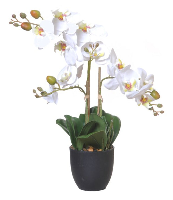 CHALET Orchidee im Topf – 42 cm – Kunststoff, weiss