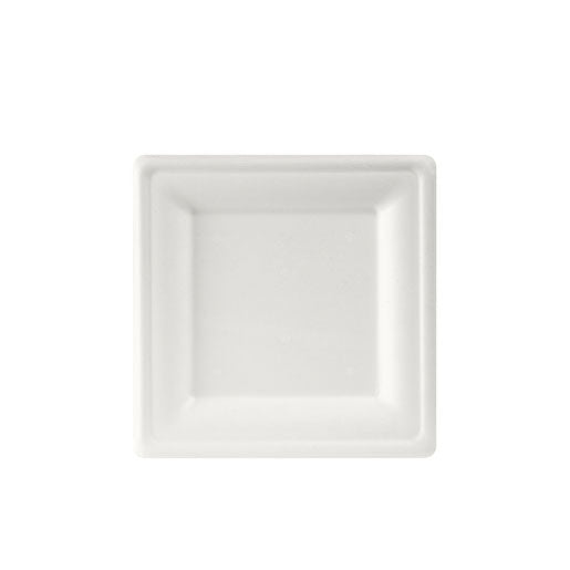 Duni Teller, Bagasse (Zuckerrohr), quadratisch – 20 × 20 cm, weiss