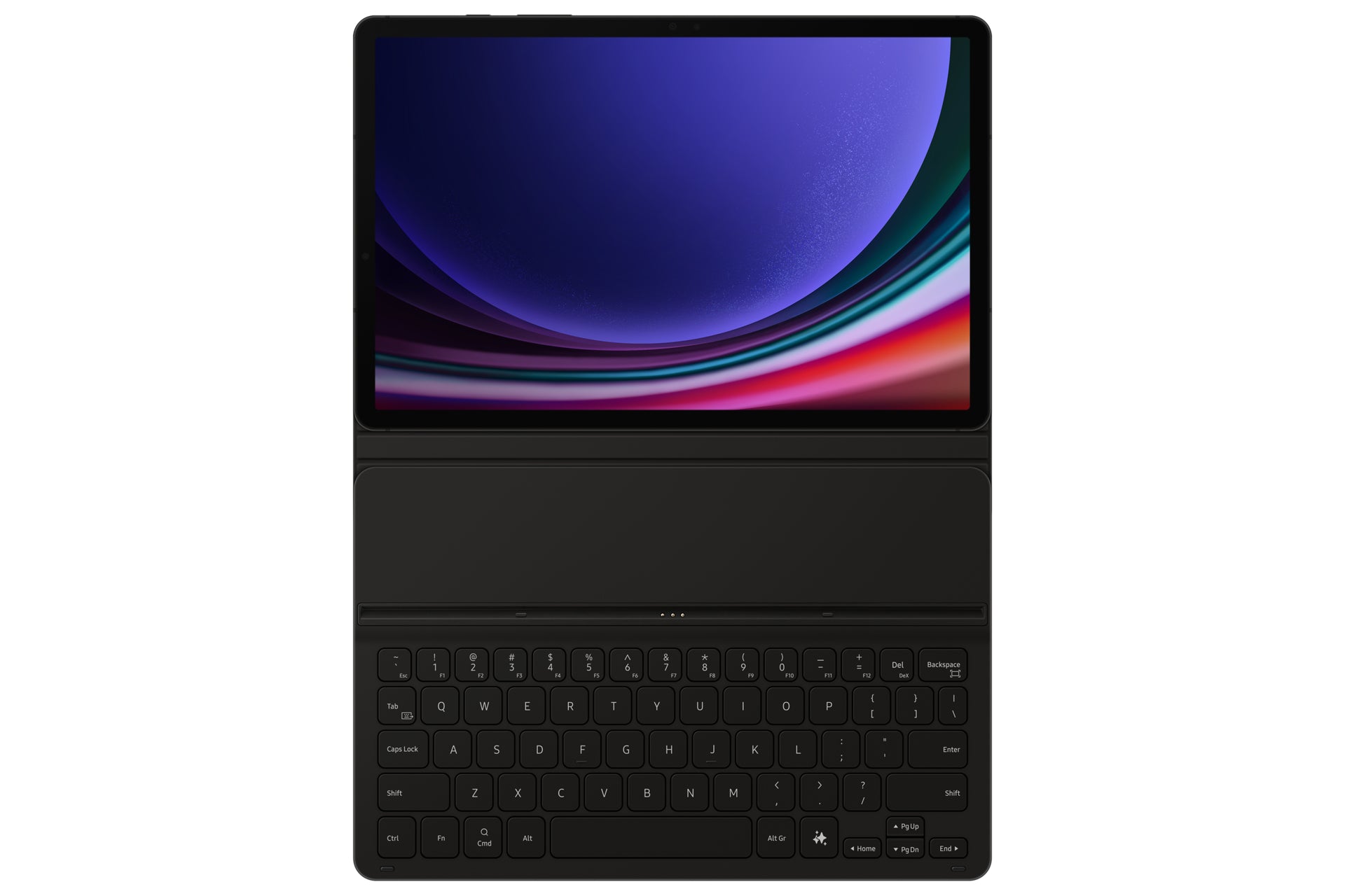 Samsung Tastatur, kabellos (Bluetooth), nordisch, 65%, mit Touchpad, schwarz – für Galaxy Tab S9 & Galaxy Tab