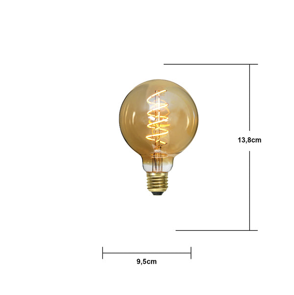 Star Trading LED-Leuchtmittel E27 G95 – Warmweiss 2000 K, 150 lm, 3,1 W, dimmbar – 5 Stk.