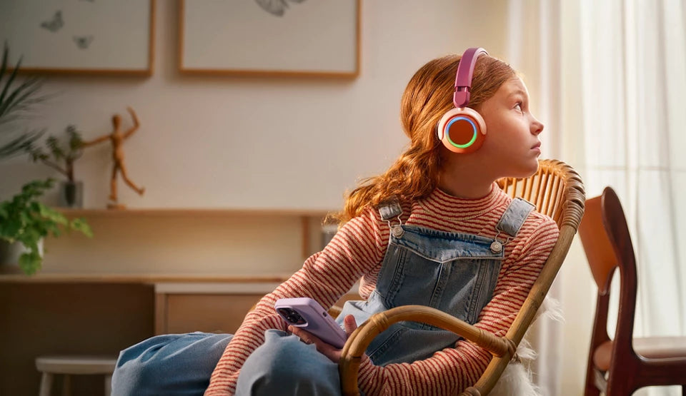 Philips TAK4200MP/00 – Duo Headset, On-Ear – Bluetooth, Lautstärkebegrenzung 85 dB – Magenta/Violett – bis 45h