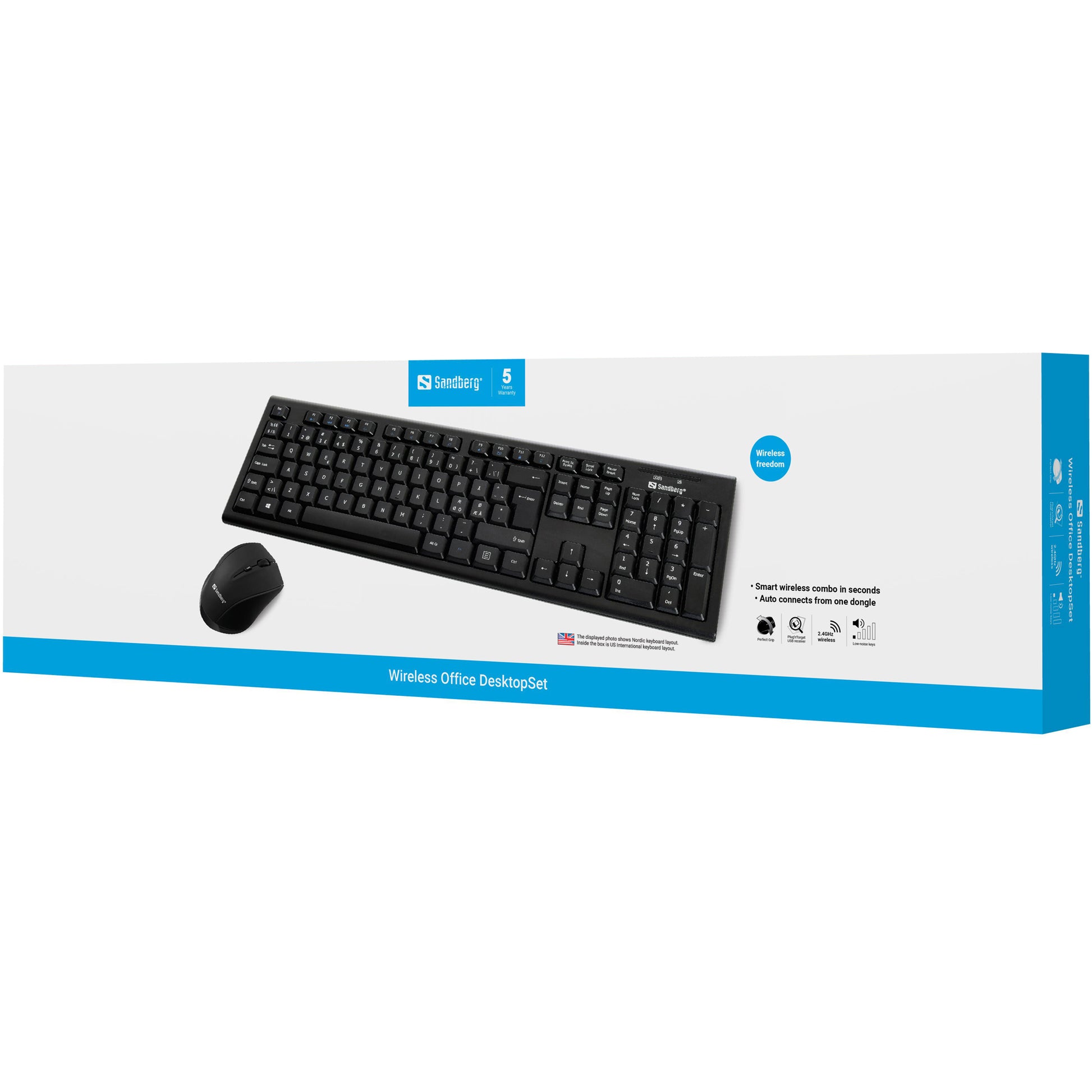 Sandberg Kabelloses Tastatur- und Maus-Set