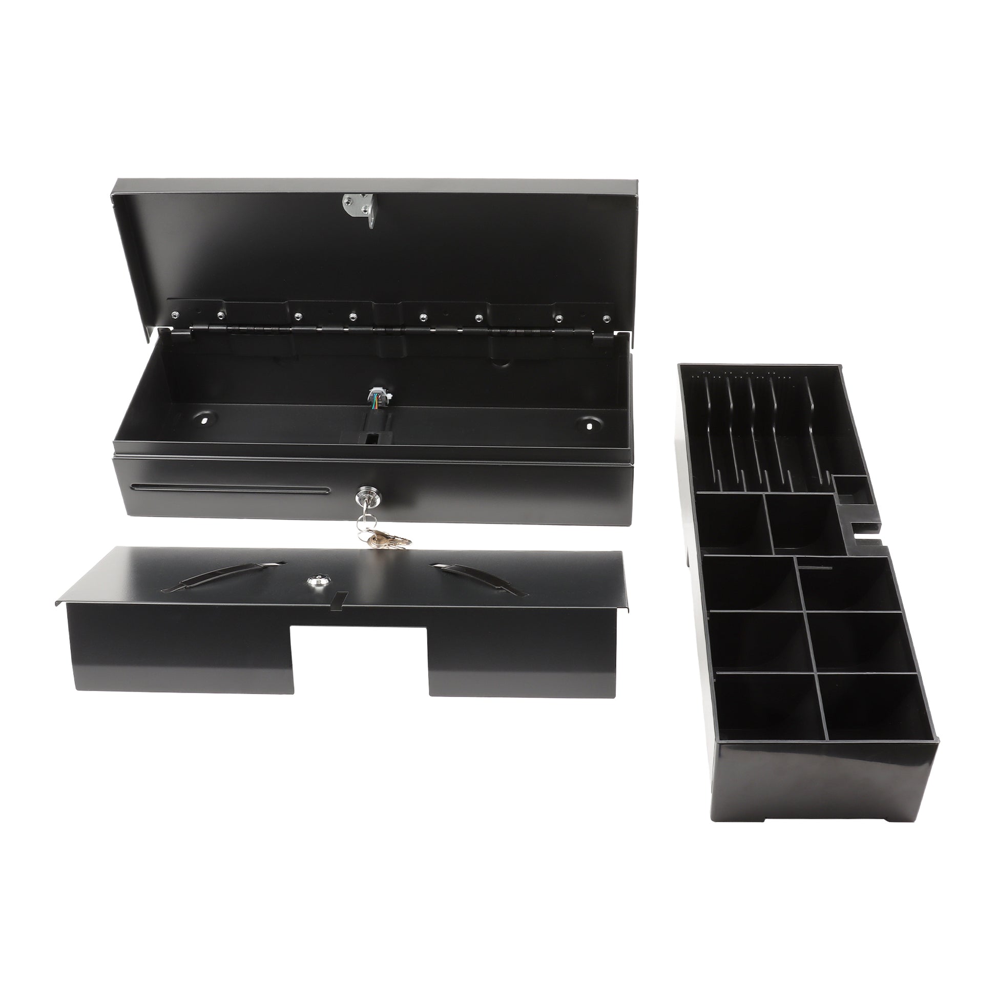 Olympia Kassenschublade, 460 mm × 100 mm × 465 mm, Stahl, Schwarz, für CM 940, CM 941, CM 942 usw., HS-170