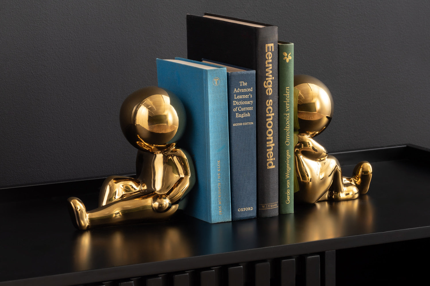 present time Bücherstütze – Keramik – Gold – 109 × 172 mm – 2 Stück