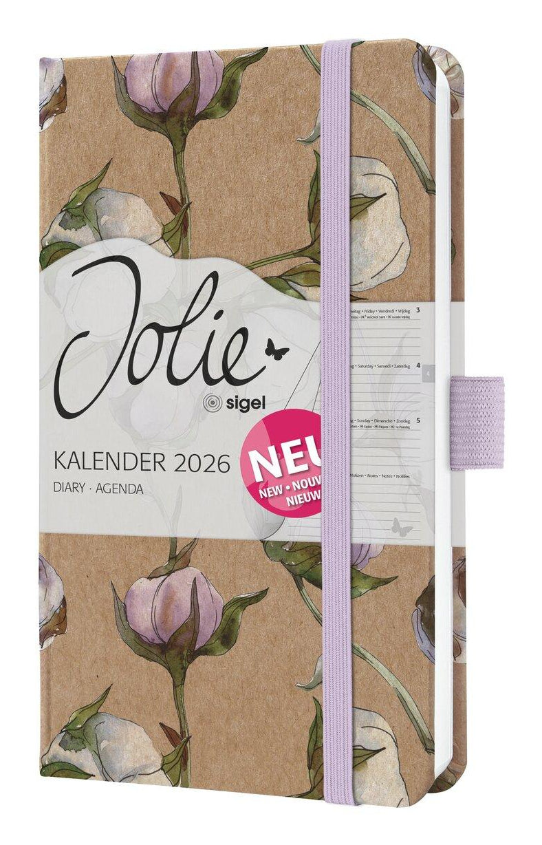 Sigel JOLIE Pure Agenda – 1 Woche/2 Seiten, gebunden, A6, 2026, Cotton Fields, FSC