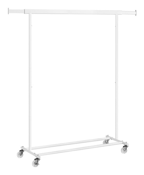 Songmics Garderobenständer (mit Rollen, 90 kg Tragkraft) – Stahl – Weiss – 1'600 mm