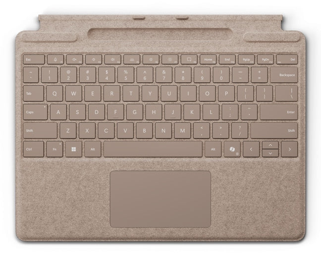 Microsoft Surface Pro Keyboard – Tastatur mit Stiftaufbewahrung, Graubeige – für Surface Pro