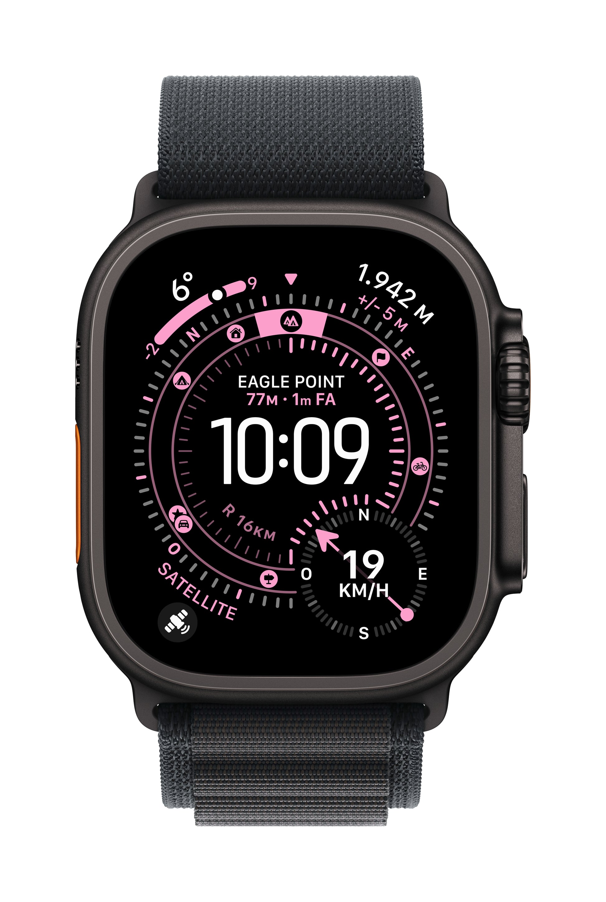 Apple Alpine Loop Black Titanium Finish – Armband – für Apple Watch 49 mm, Grösse S, Recyceltes Polyester