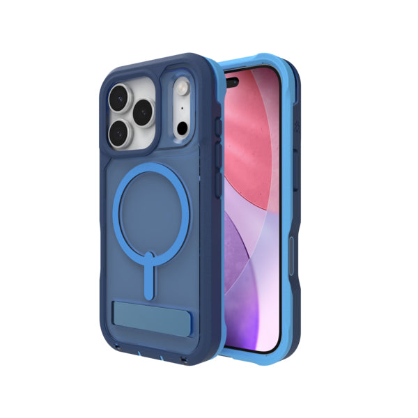 ZAGG Rainier Snap Backcover – für Apple iPhone 17 Pro, mit Ständer, Graphen, Blau, bis 7 m sturzsicher