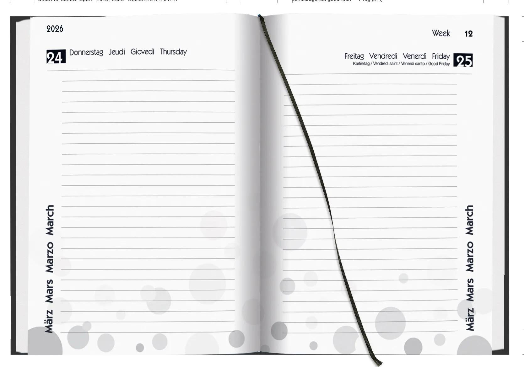 Biella mydiary Schüleragenda – 1 Tag/Seite, gebunden, 12 × 16,5 cm, Aug–Jul, mehrsprachig, Teddy, FSC