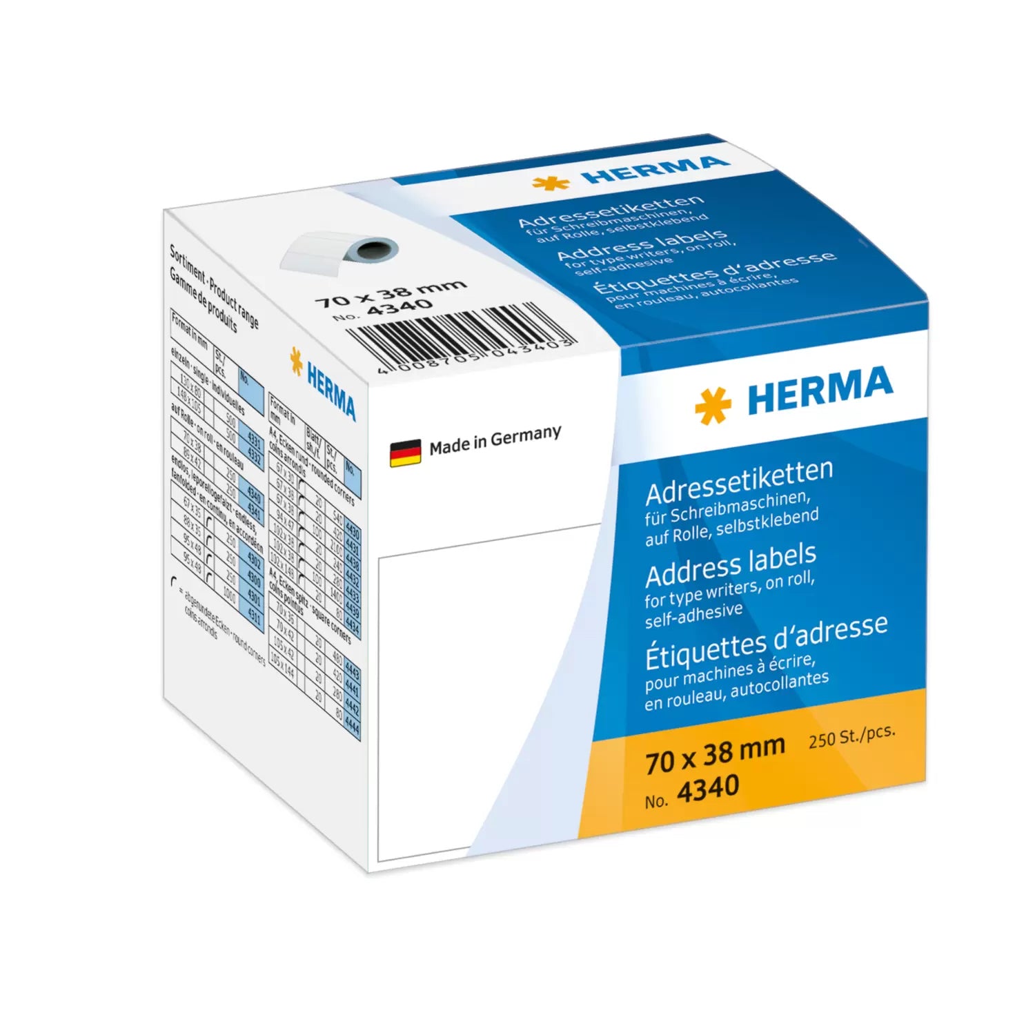 HERMA Adressetiketten, Lift-off-Qualität – für Schreibmaschinen – 250er-Pack