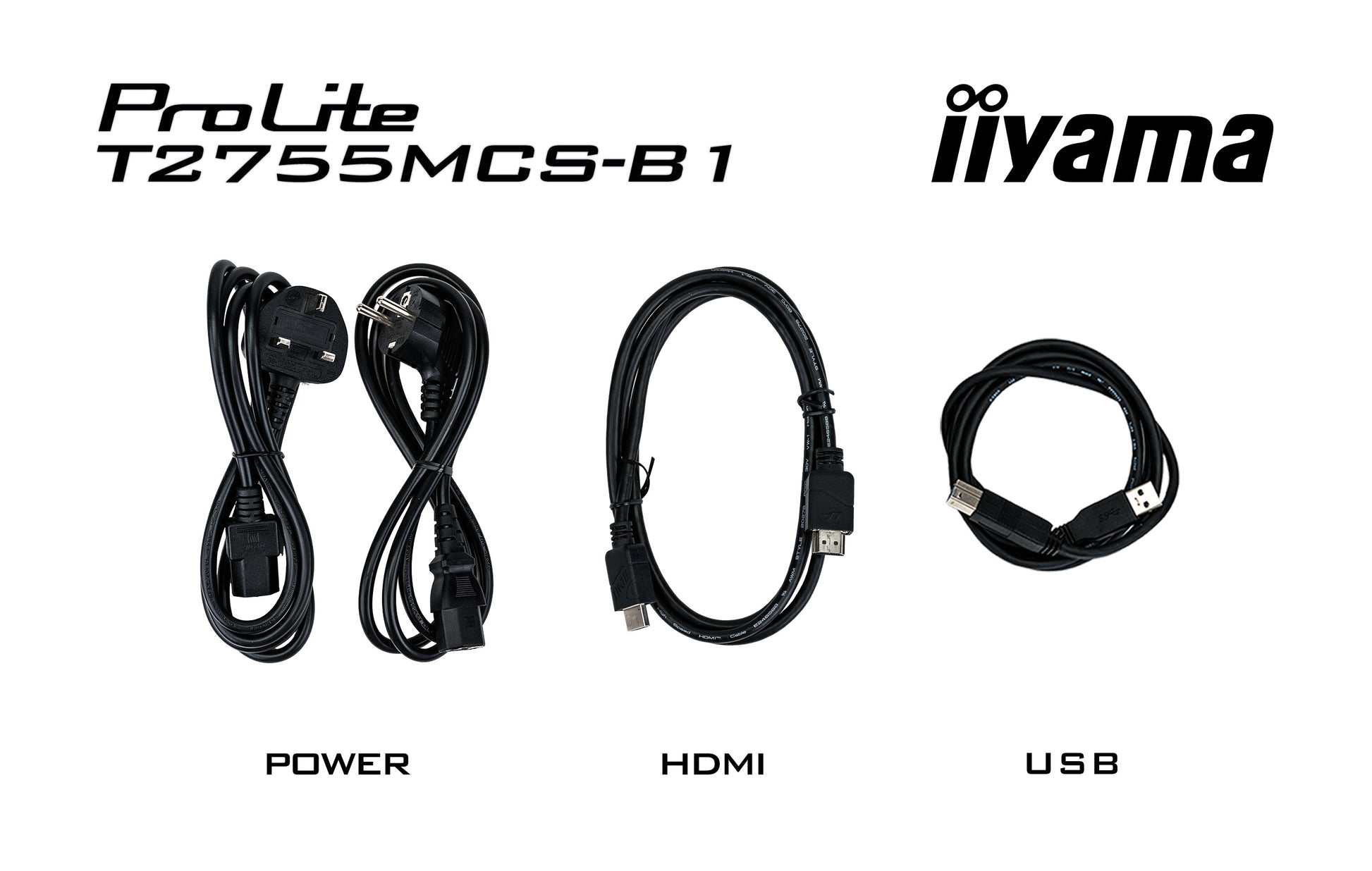 iiyama T2755MSC-B1 – Monitor, 27", 1920 × 1080 (Full HD), Touch, 360 cd/m²