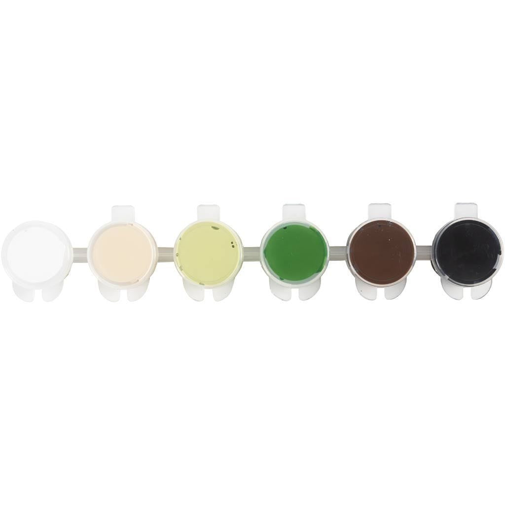 Creativ Company Hobbyfarbe Plus Color Acrylfarbe – 6 Farben, seidenmatt – 6×5 ml (30 ml)