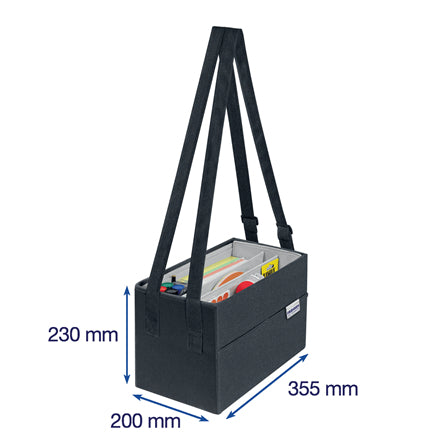 Franken Moderationstasche – Zubehör-Set, grau, 355 × 230 × 200 mm