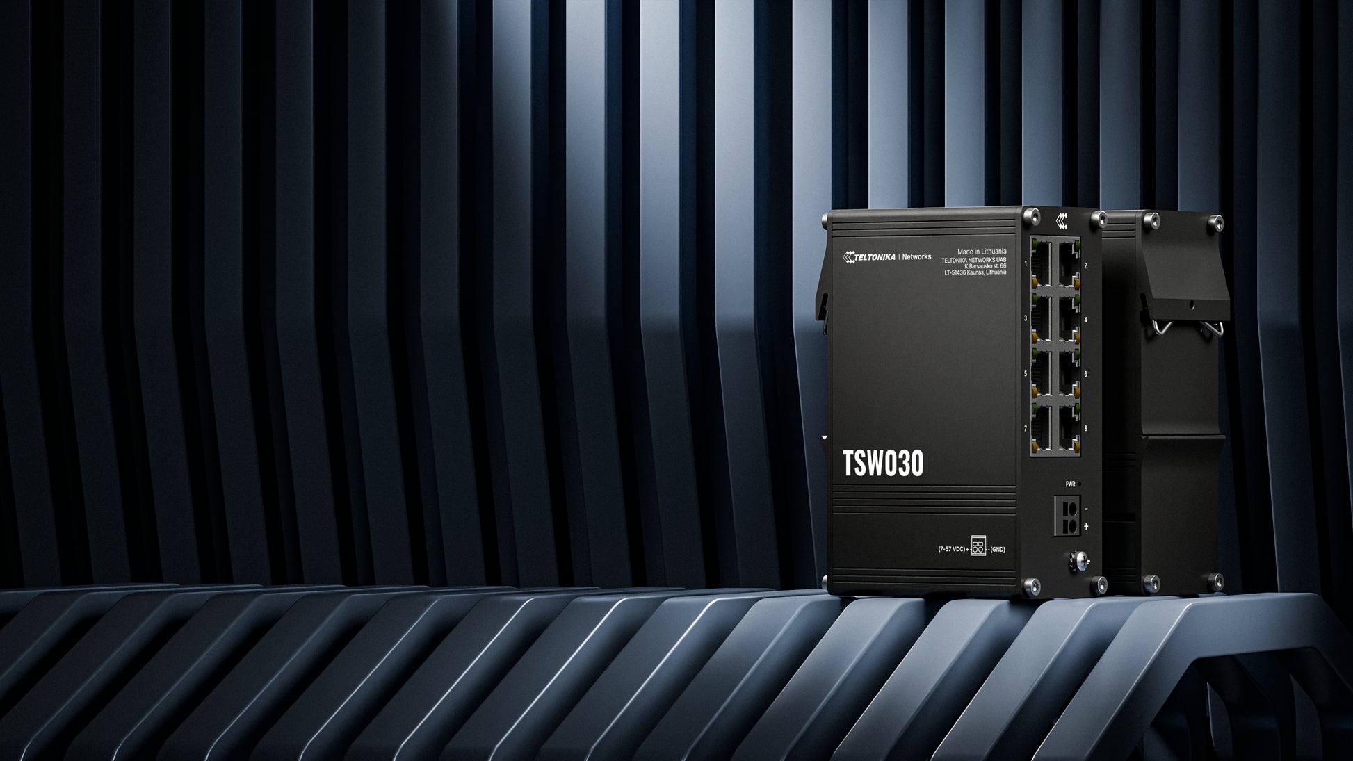 Teltonika TSW030 – Unmanaged Switch – 8× 10/100, DIN-Schiene