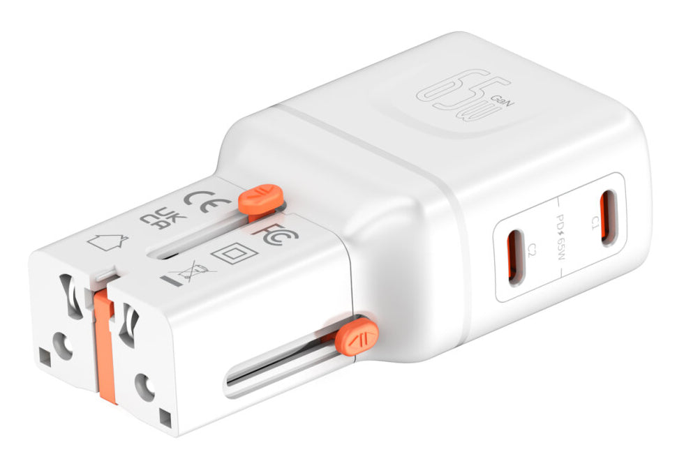 4smarts Nomad Pocket Netzteil (Universal) – 65 W, 2× USB-C, PD, PPS, QC, GaN – für Laptop, Smartphone, Tablet