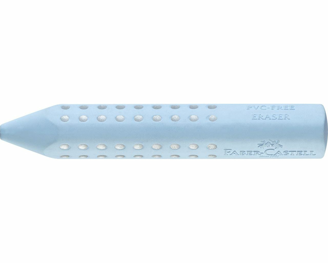 Faber-Castell Radierstift Grip 2001 – für Bleistifte, PVC-frei, schmierfrei, hellblau, 10 Stk.