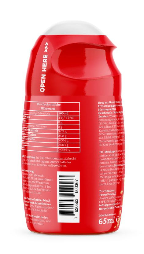 PowerFood Sirup Zero, Apfel – 65 ml