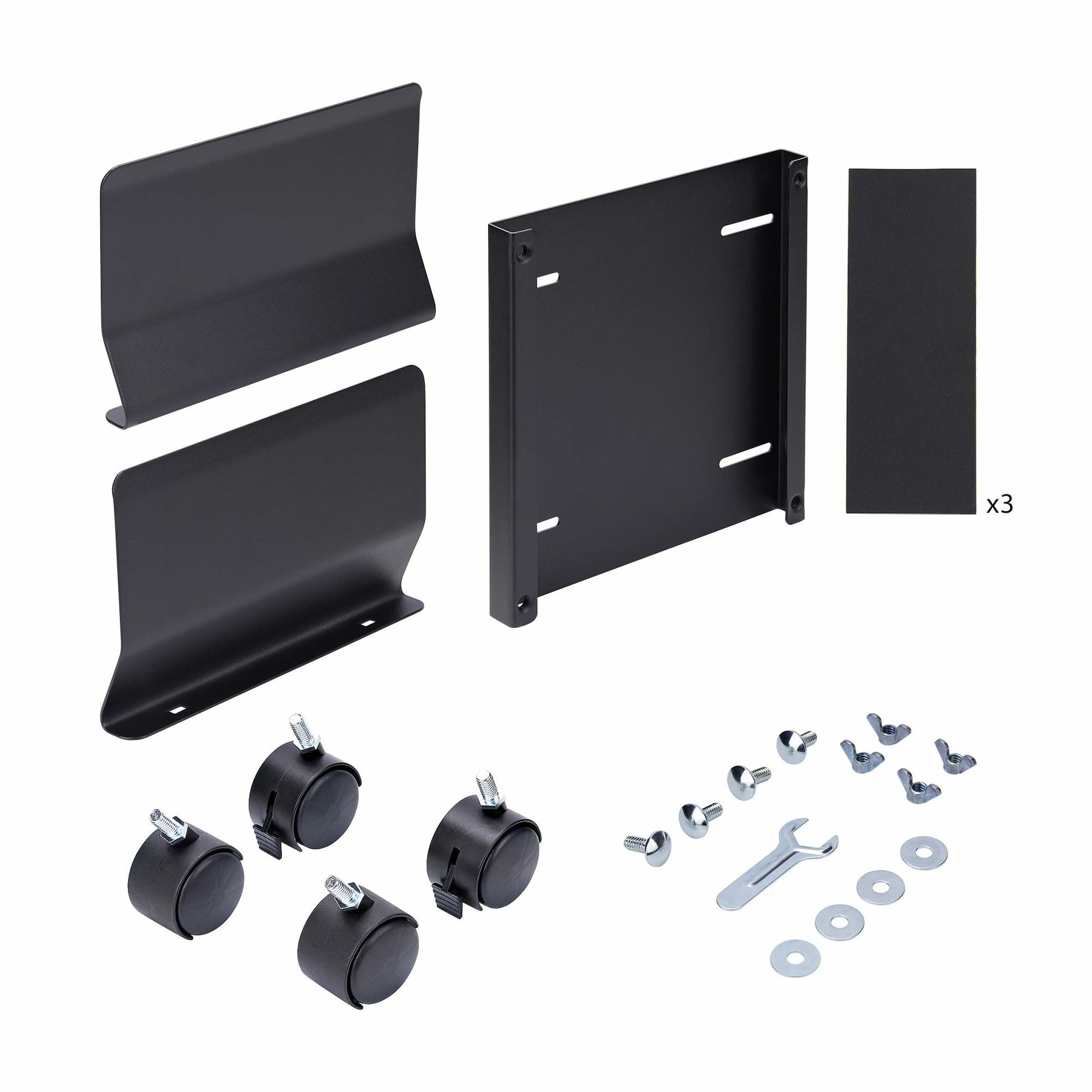 StarTech.com Gerätewagen – für Tower – 21 kg Tragkraft, einstellbare Breite 132–220 mm, 4 Rollen – Schwarz