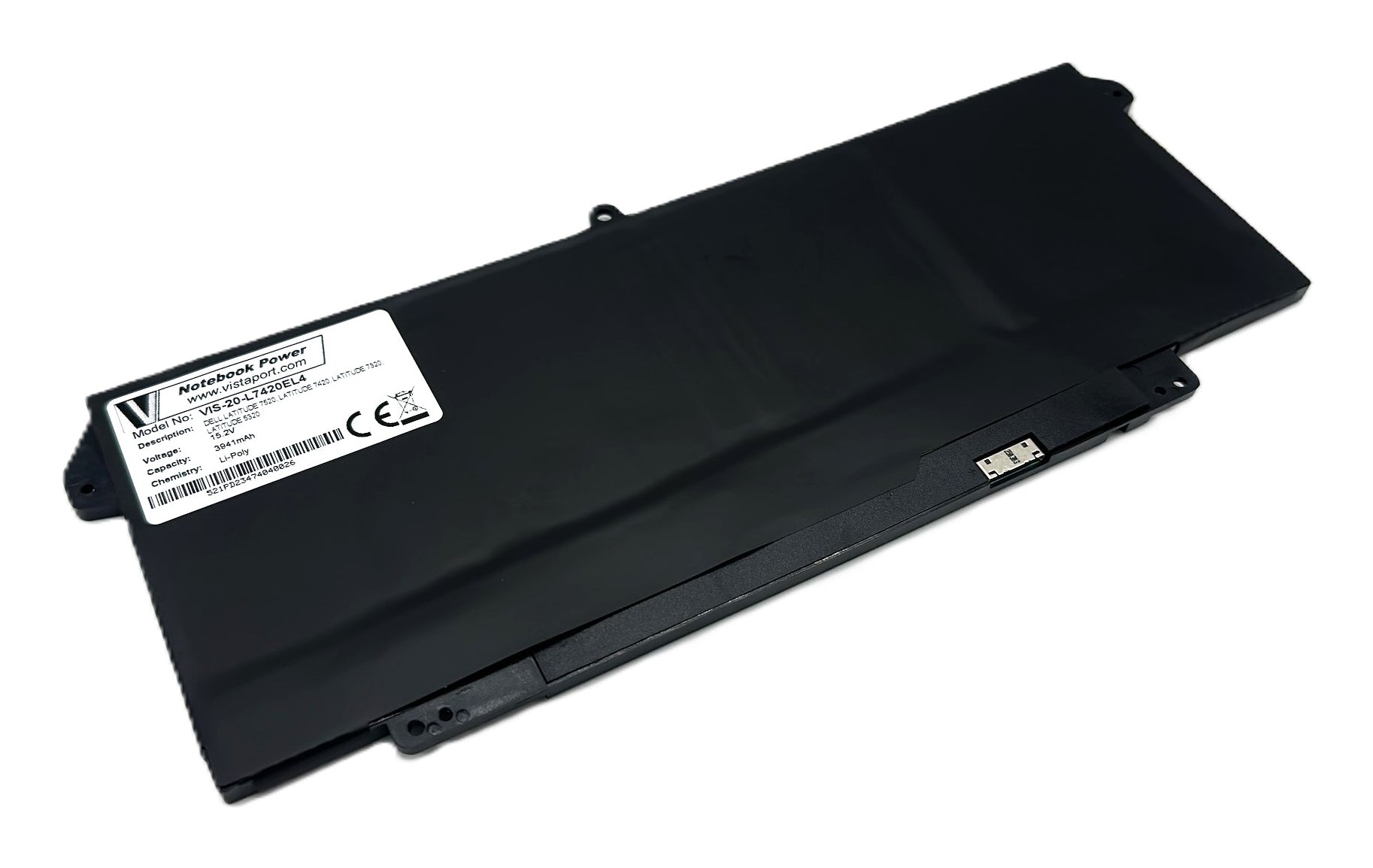 Vistaport Notebook-Akku – für Dell Latitude 5320/7320/7420/7520 – 63 Wh, 15,2 V – Schwarz