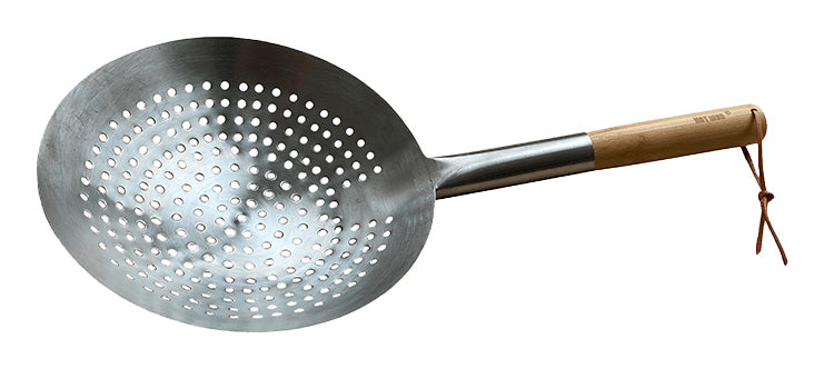 Hot Wok Sieb Ø 26 × 11,5 cm, Edelstahl/Holz, Silber