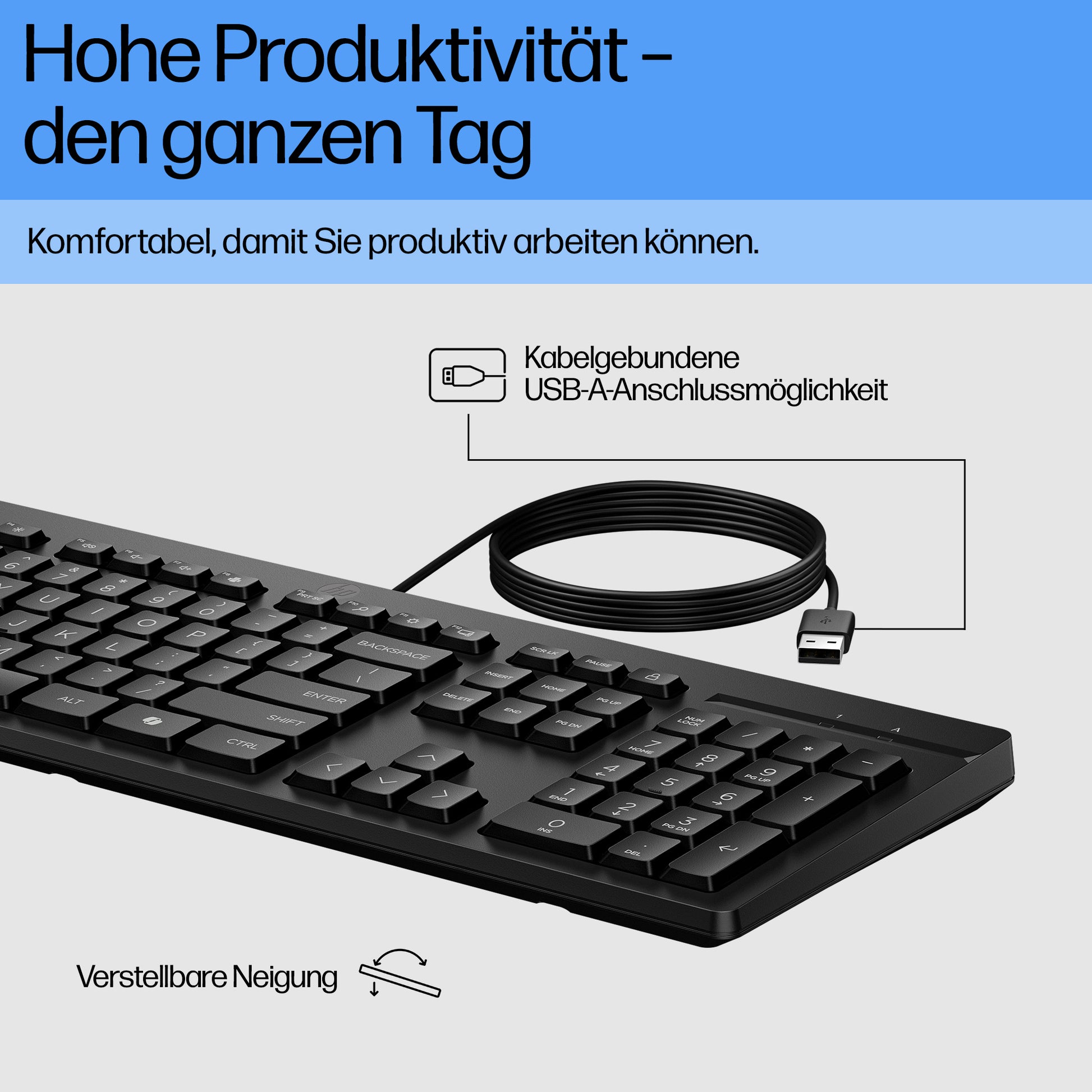 HP 125 G2 – Tastatur – kabelgebunden (USB) – Schwarz