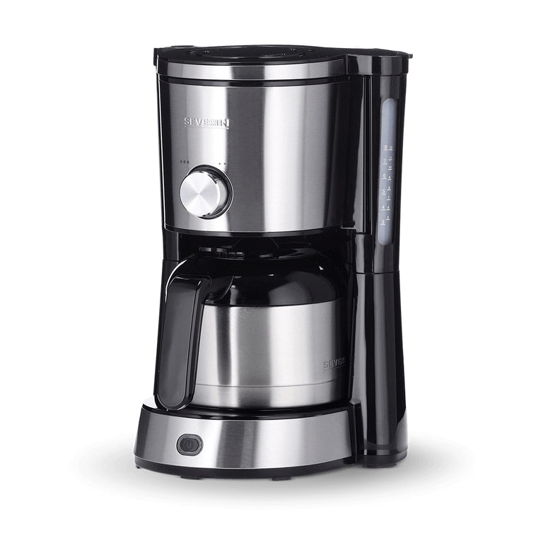 Severin KA4845 Filterkaffeemaschine – 8 Tassen, 1 l, Isolierkanne, Schwarz, 23,5 × 33,8 × 30 cm