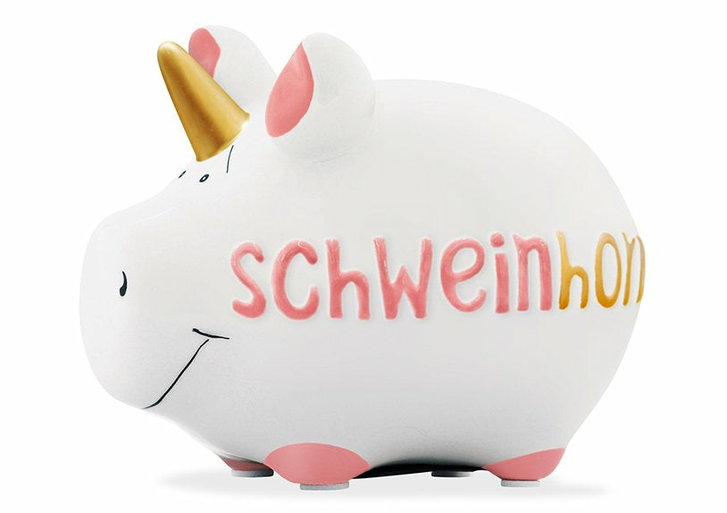 G. Wurm Spardose Einhorn – Keramik, weiss – 12,5 × 9 × 9 cm – 3-teilig