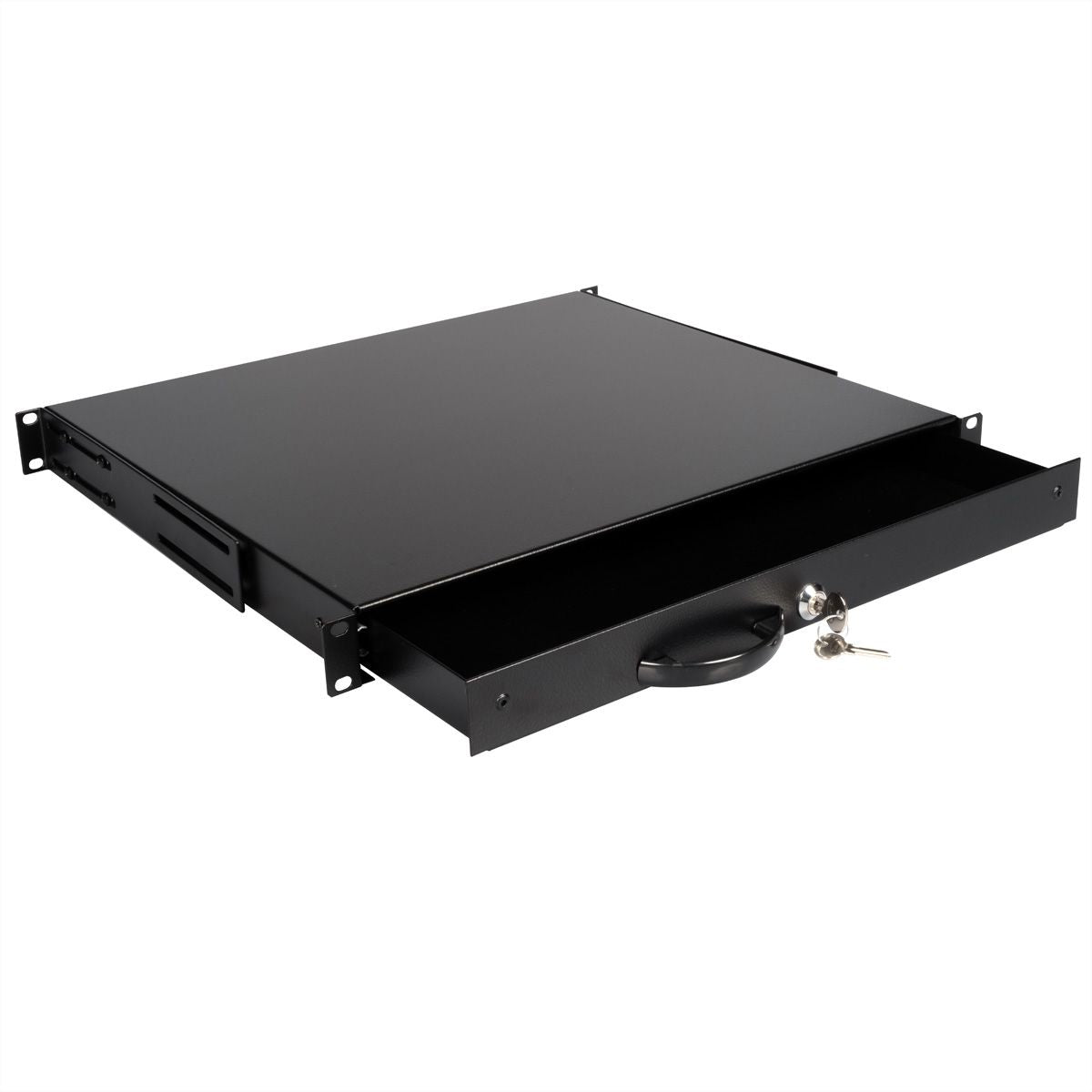 ROLINE 19"-Tastatureinschub, 1 HE, 400 mm Tiefe, abschliessbar, Schwarz