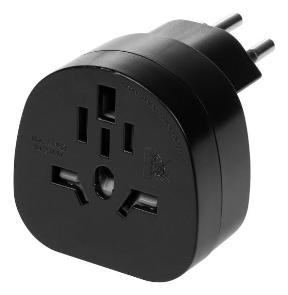 Furber. Furber – Reiseadapter – von Italien nach Schweiz – geerdet, 10 A, 2500 W – schwarz