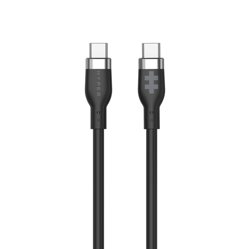 HYPER USB-C auf USB-C Kabel – USB 2.0 (480 Mbit/s) – 1,5 m – PD 60 W – Silikon – Schwarz